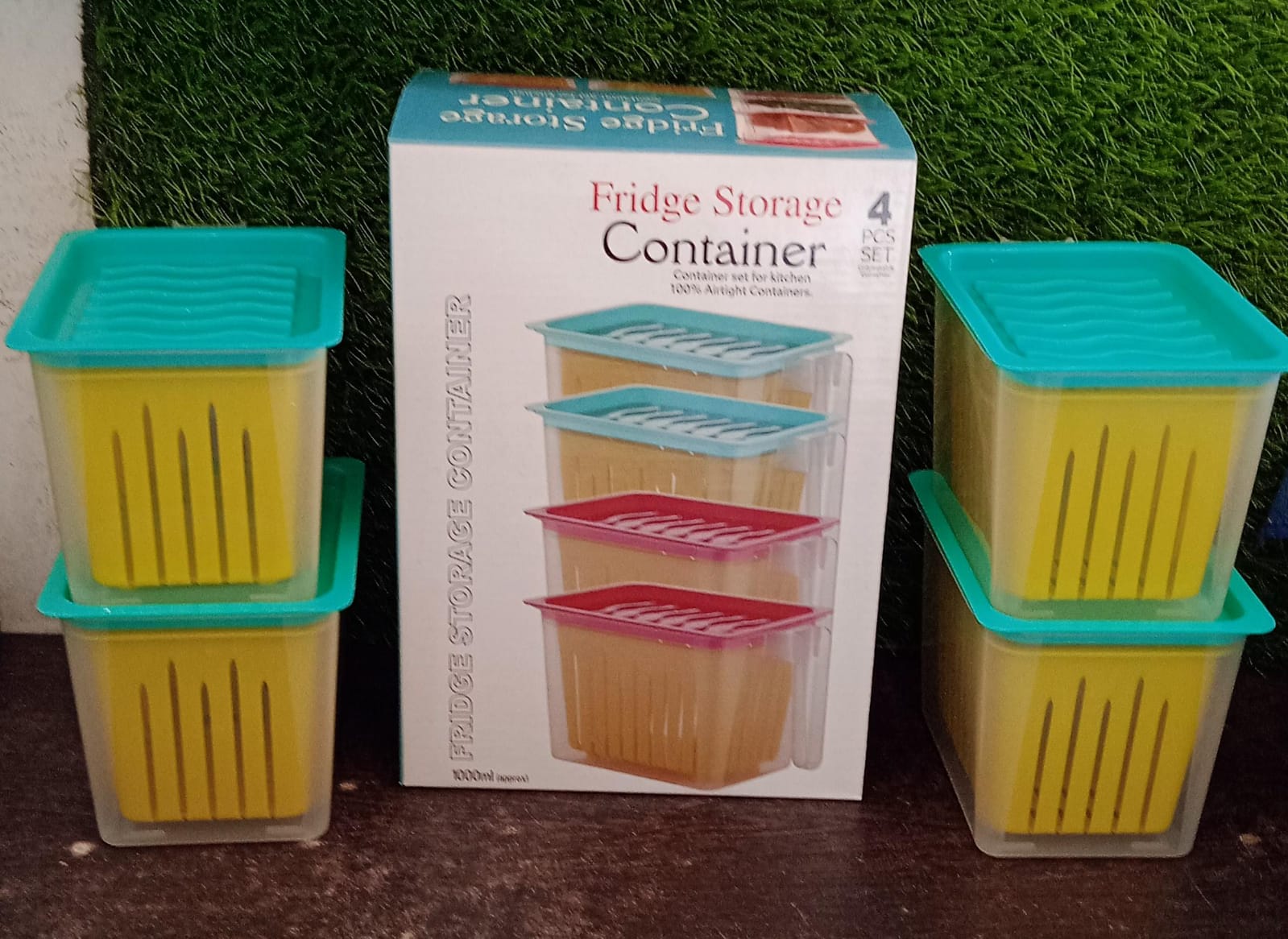 Durable plastic fridge storage containers with easy-grip handles Durable plastic fridge storage containers with easy-grip handles